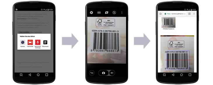Scanning a barcode with HTML5 File API and QuaggaJS